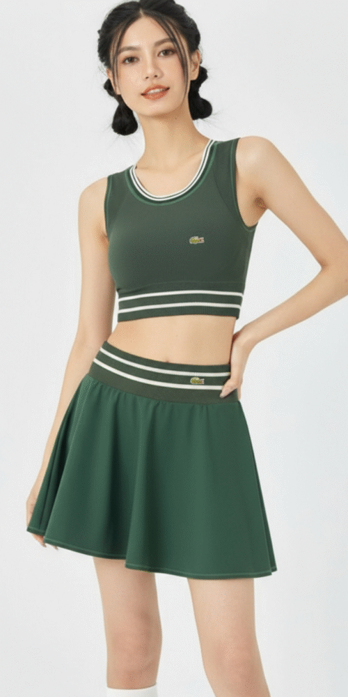 IDW-009 Set 2 Piezas - Lacoste Canalé - Verde